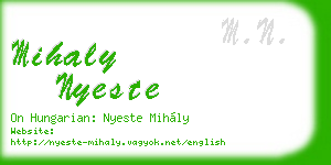 mihaly nyeste business card